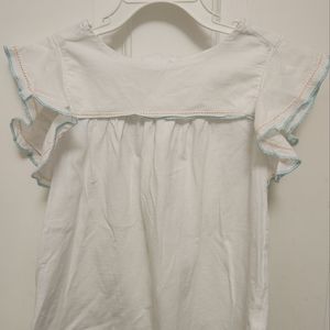 Janie and Jack cute flutter sleeve shirt with button back